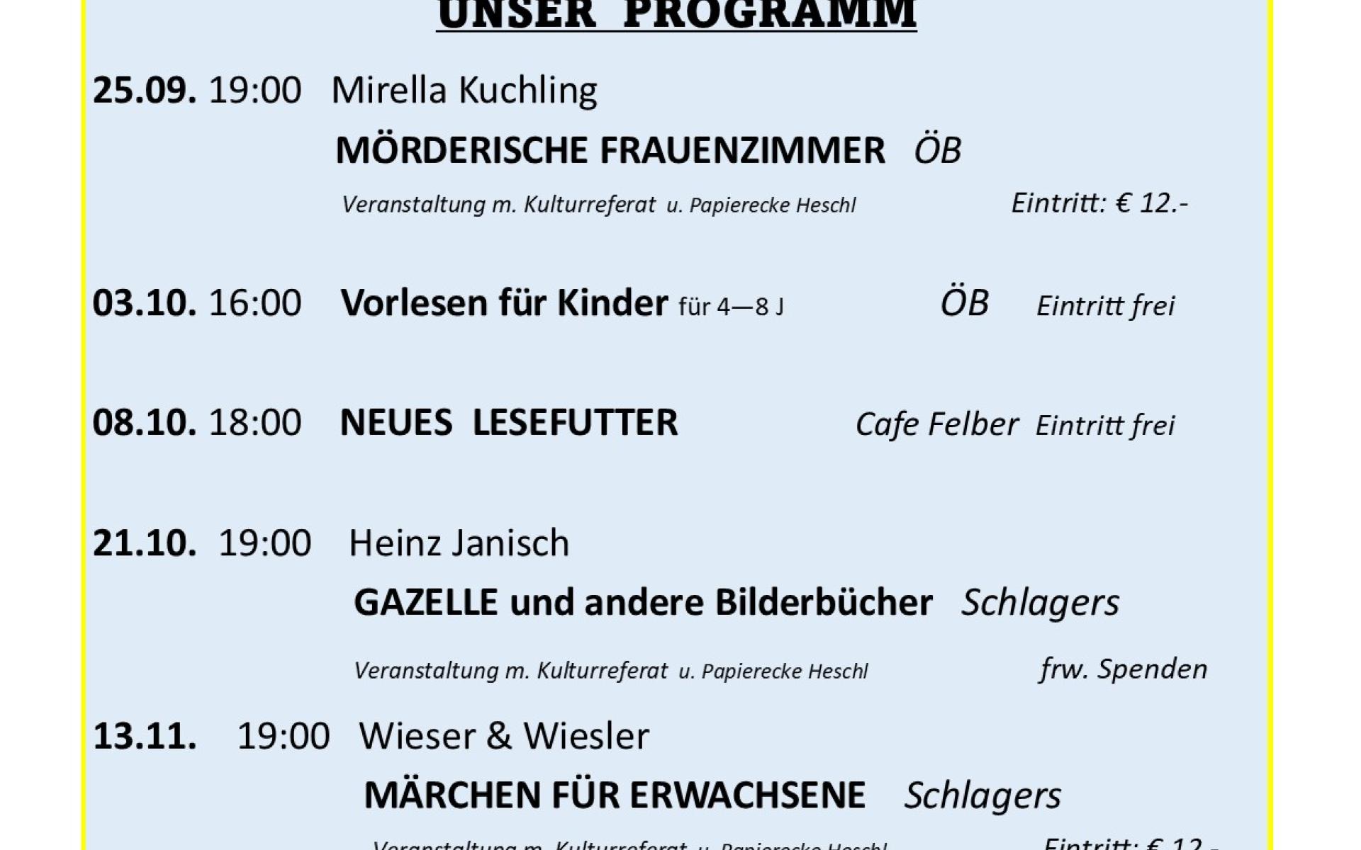 Hier ist die Programmvorschau  2025